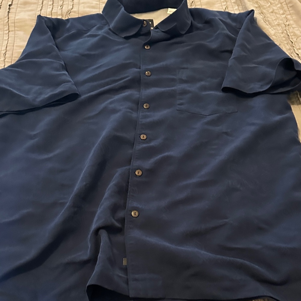 Quiksilver Waterman Comfort Fit Shirt - Navy with light designs on shirt